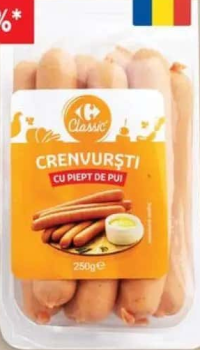 Carrefour Classic Crenvurști cu piept de pui 250g