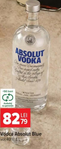 Absolut Blue Vodca 40%, 1L