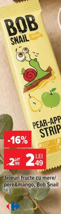 Bob Snail Jeleuri fructe cu mere/pere&mango 14g