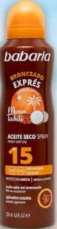 Babaria Ulei accelerator de bronzare cu protecție solară SPF15 Monoi Tahiti 300 ml