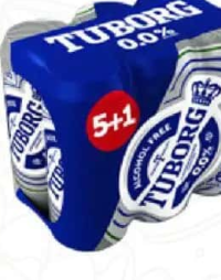 Tuborg bere fără alcool (5+1)x0.5 L