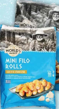 World's Market Mini foietaje cu crenvurști/rulouri cu brânză Mizithra, congelate, 1kg