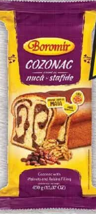 Boromir Cozonac cu cremă cu nuci și stafide, 450g