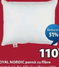 ROYAL NORDIC pernă cu fibre 700 g 50x70 cm