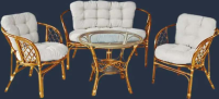 GoodHome Set mobilier grădină Home Decor, 4 piese, perne, maro