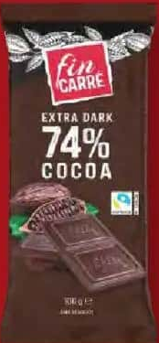 Fin Carré Ciocolată neagră 74% cacao 100g