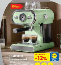 Silvercrest Espressor manual 1100 W 1 l