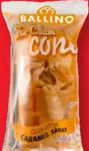 Ballino Înghețată la vafă cu aromă de caramel sărat 55g
