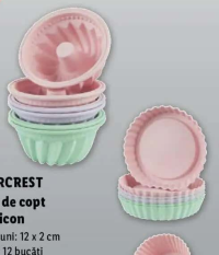 Silvercrest Forme de copt din silicon 12 x 2 cm, 1 set, 6/12 bucăți