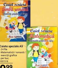 ARHI DESIGN Caiete speciale A5 - 24 file - matematică / română / exerciții grafice