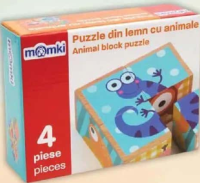 Momki Puzzle lemn animale 4 piese