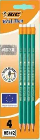 BIC Evolution HB Creioane cu radieră 4buc/set