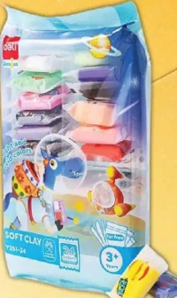 Jovi Soft Clay Plastilină 144g, 24 culori/set