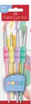 Faber-Castell Pensule Soft Touch 4 buc pastel