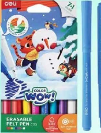 Deli Color Wow Carioci 7 culori + 1 culoare pentru ștergere