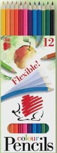 ICO Creioane color flexibile 12 culori per set