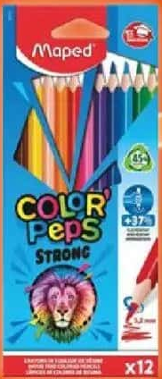 Maped Color'Peps Strong creioane colorate, 12 culori/set