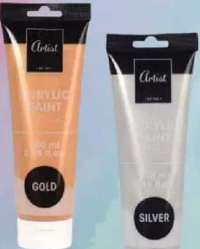 Artist Acuarele acril 250 ml auriu/argintiu
