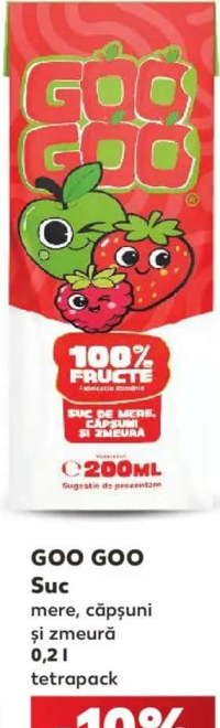 Goo Goo Suc mere, căpșuni și zmeură 0.2 l tetrapack