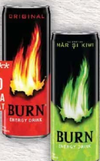 Burn Băutură energizantă originală/cu gust de măr și kiwi 250ml