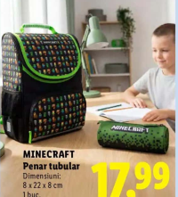 MINECRAFT Penar tubular 8 x 22 x 8 cm