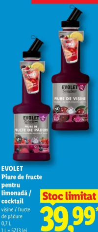 EVOLET Piure de fructe pentru limonadă / cocktail 0,7 L