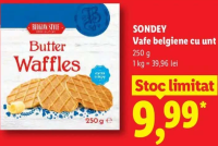 SONDEY Vafe belgiene cu unt 250 g