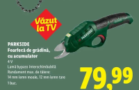 PARKSIDE Foarfecă de grădină, cu acumulator 4 V