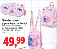 Ghiozdan cu penar și geantă sport cu licență