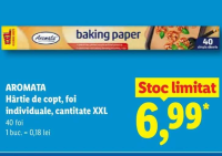 Aromata Hârtie de copt, foi individuale, cantitate XXL 40 foi