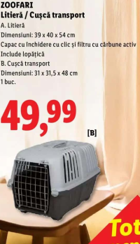 ZOOFARI Litieră / Cușcă transport 1 buc.