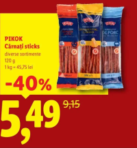 PIKOK Cârnați sticks diverse sortimente 120 g