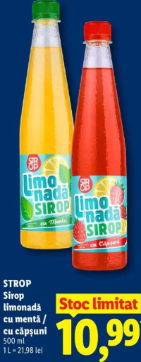 Strop Sirop limonadă cu mentă / cu căpșuni 500 ml