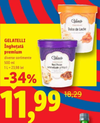 Gelatelli Înghețată premium diverse sortimente 500 ml