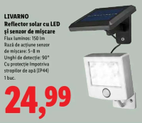 Livarno Reflector solar cu LED și senzor de mișcare 1 buc.