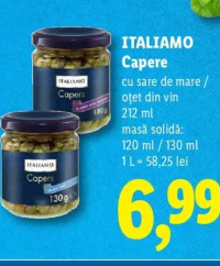 ITALIAMO Capere cu sare de mare / oțet din vin 212 ml