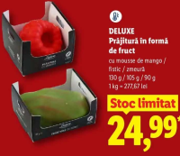 DELUXE Prăjitură în formă de fruct 130 g / 105 g / 90 g