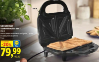 Silvercrest Sandwichmaker 3 în 1 750 W