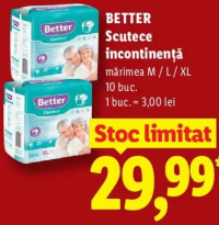 Better Scutece incontinență mărimea M / L / XL 10 buc.