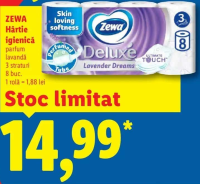 Zewa Deluxe Hârtie igienică parfum lavandă 3 straturi 8 buc.