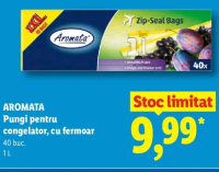 Aromata Pungi pentru congelator, cu fermoar 40 buc. 1 L