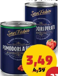 San Fabio Roșii în suc decojite, întregi / cuburi, cu ierburi 400g