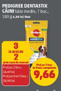Pedigree Dentastix Câini talie medie 7 buc., 180 g