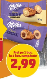 Milka Choco Croissant vanilie / ciocolată, 50 g