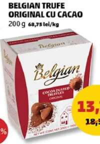 BELGIAN TRUFE ORIGINAL CU CACAO 200 g