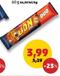 Lion Baton de Ciocolată 2 pack 60 g