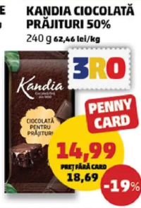 KANDIA CIOCOLATĂ PRĂJITURI 50% 240 g