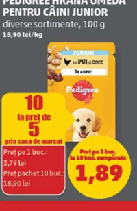 Pedigree Hrană Umedă Pentru Câini Junior diverse sortimente 100 g