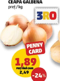 CEAPĂ GALBENĂ preț/kg
