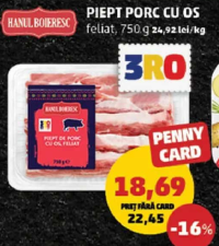 HANUL BOIERESC PIEPT PORC CU OS feliat, 750 g 24.92 lei/kg
